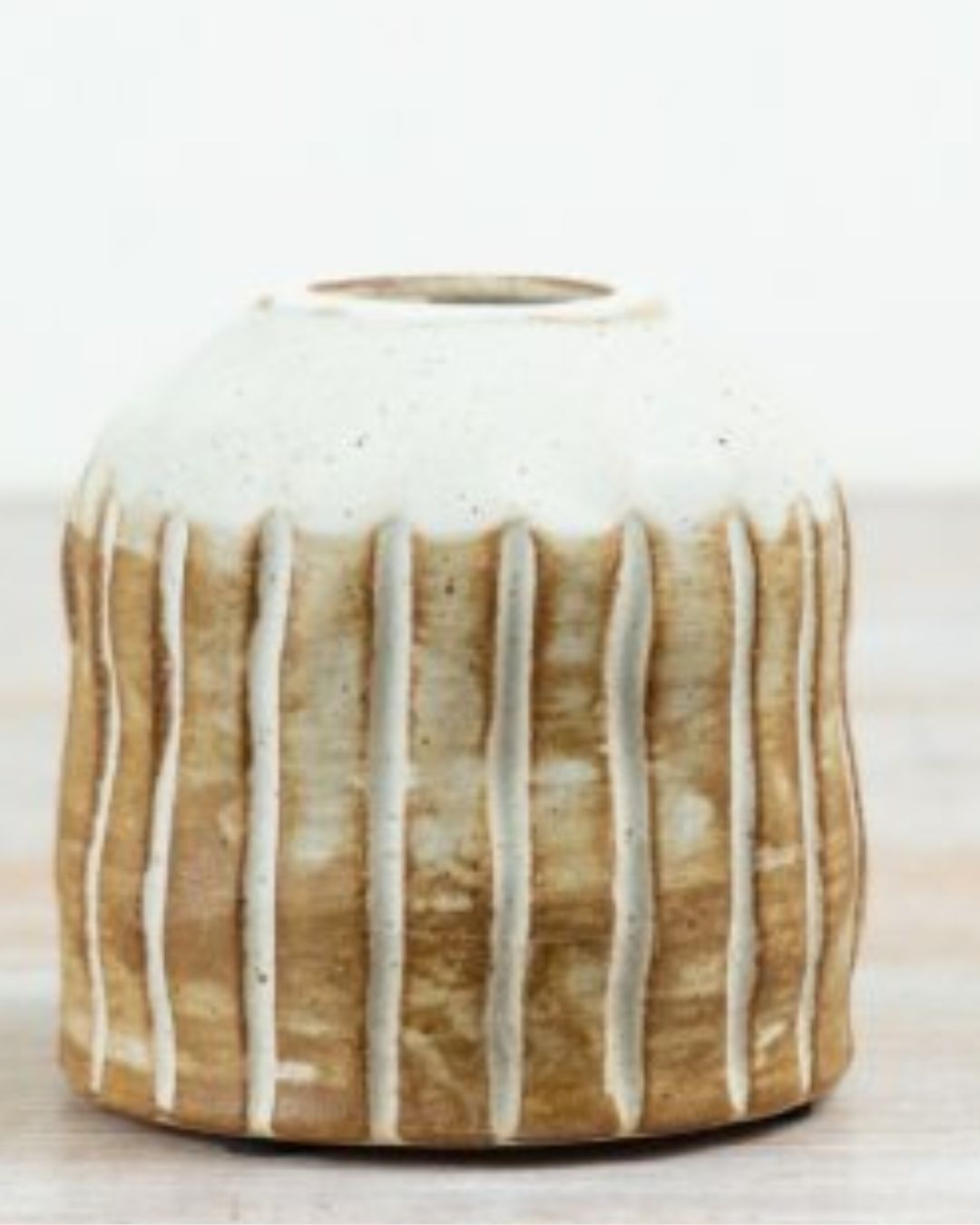 Ribbed Ceramic Vase