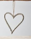 Hanging Silver Metal Heart