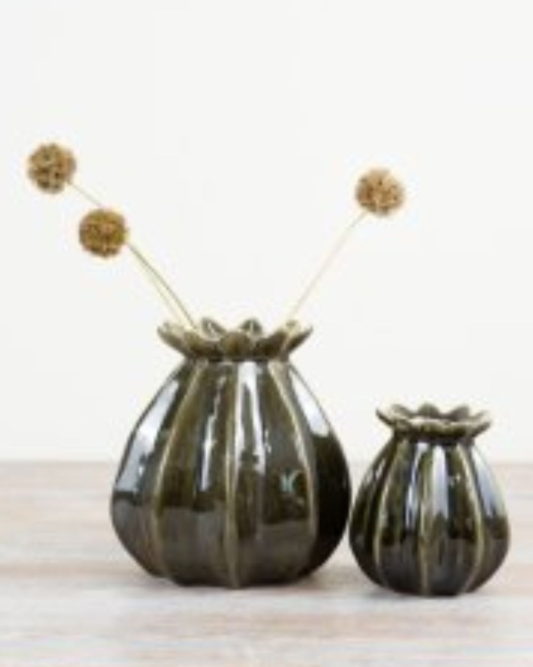 Green Poppy Seed Vase