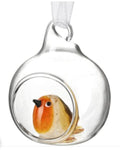 Glass Bauble with Robin